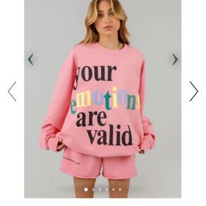 Emotions are valid sweatshirt Mayfair Group pink